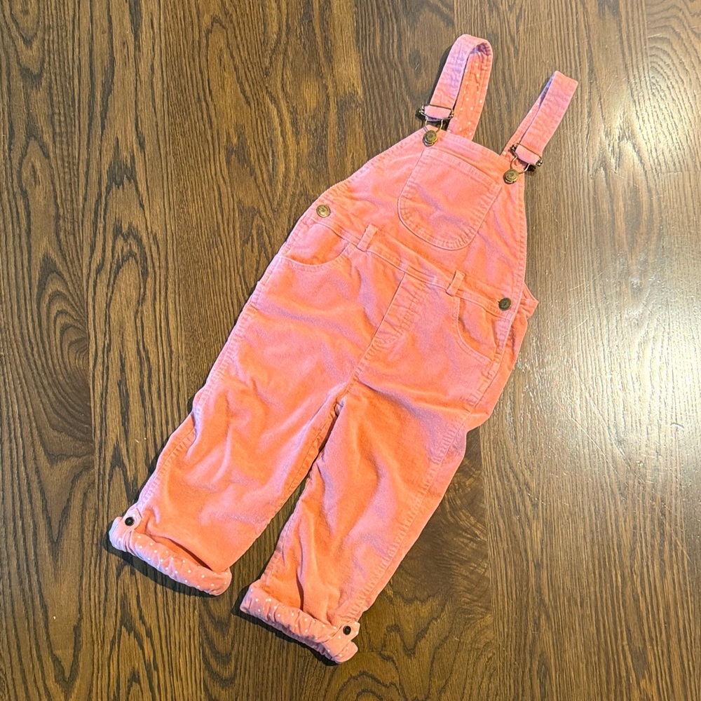 Dotty Dungarees Kids Pink Corduroy Overalls
